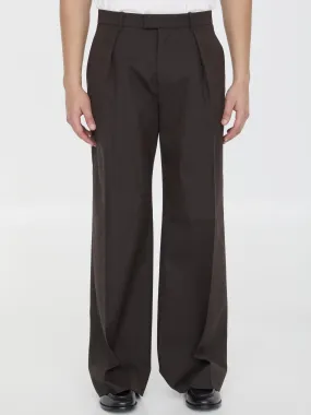 Burberry Wool Trousers in Brown