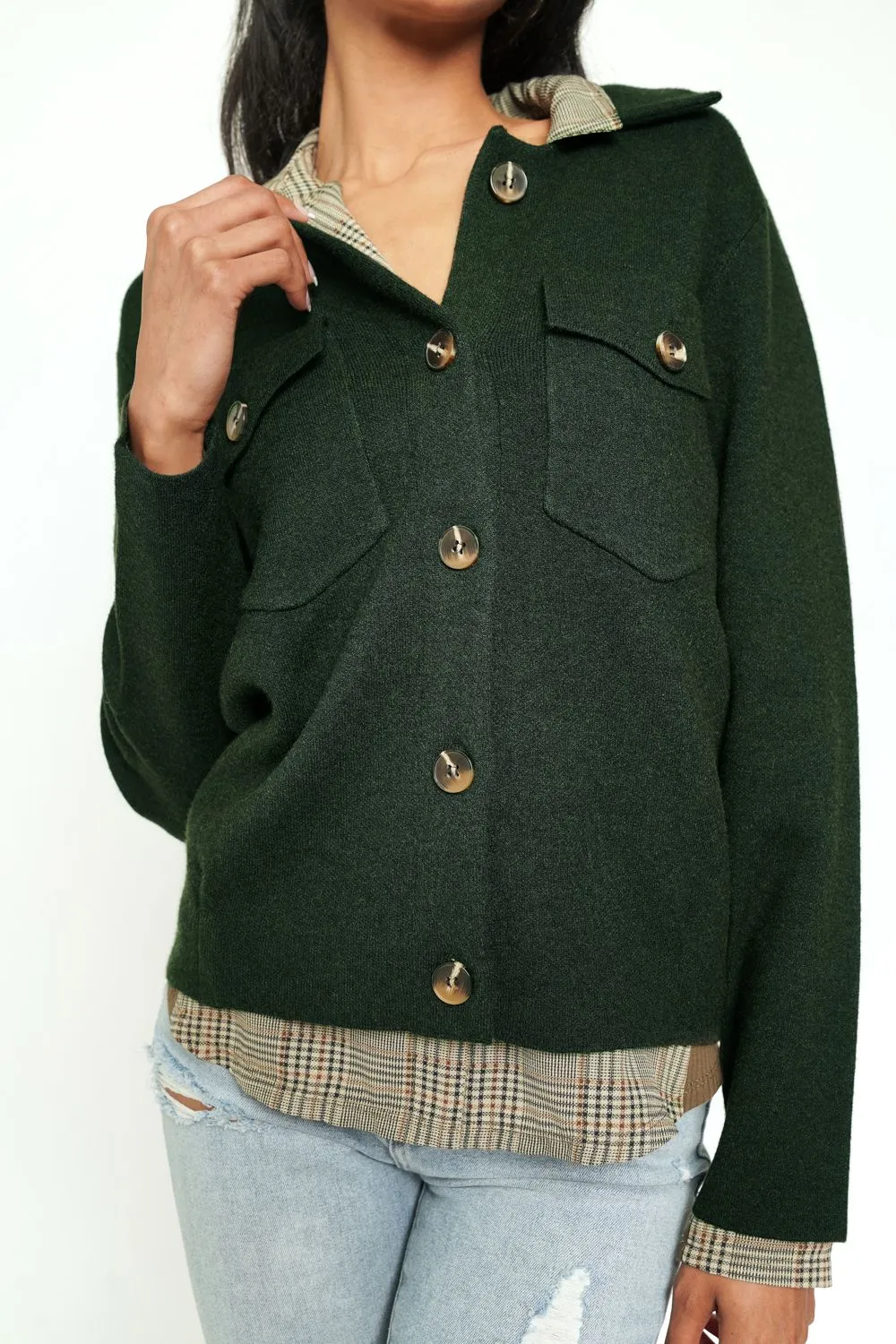 Button Front Sweater Jacket