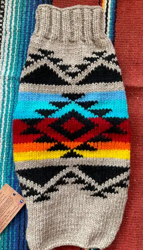 DOG SWEATER PAINTED AZTEC PATTERN