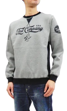 Tedman Men's Sweatshirt with Lucky Devil Graphic V-gusset Ribbed Sides TDSW-1170 Gray/Black